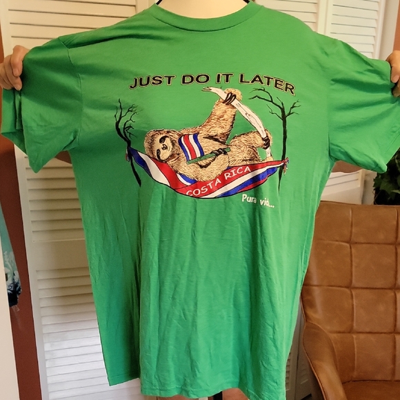 Green Graphic Tee - Just Do It Later - Picture 1 of 4